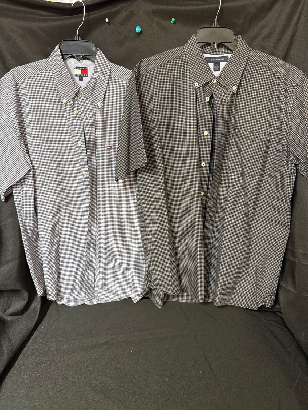 Tommy Hilfiger Men's Short-Sleeve Small Check Button-Down Shirts